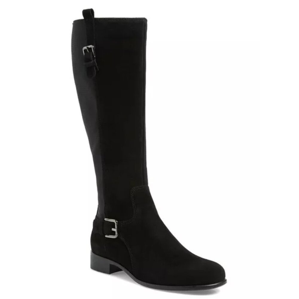 New! La Canadienne Samia Waterproof Riding Boot Black Suede Size 7 DD506